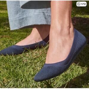 NWOB Allbirds Women’s Tree Breezer Flats Navy Knit Size 6 Balletcore Minimalist